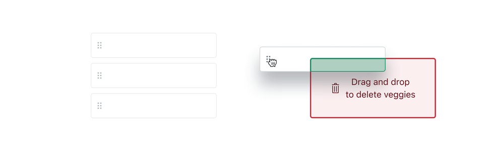 Example of rectangle on danger drop zone.