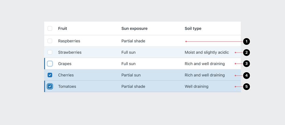 Row and cell states